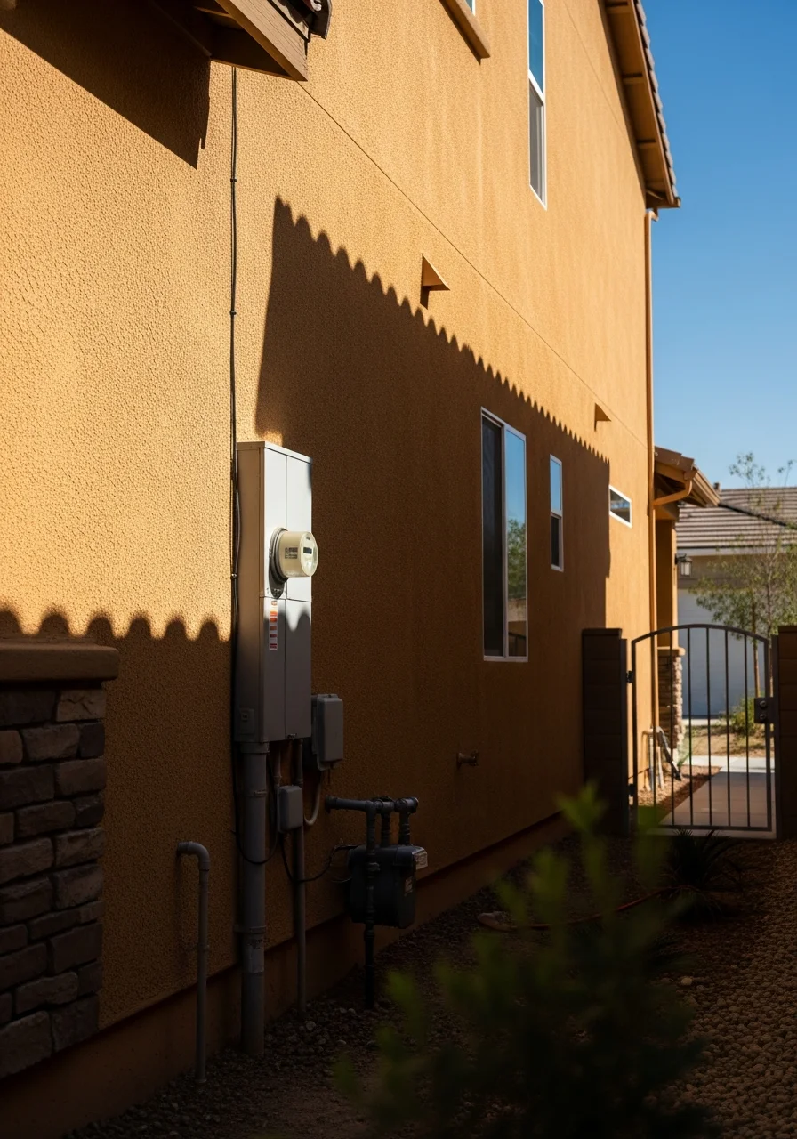 San Bernardino County home exterior showing protection against intense inland heat and sun.